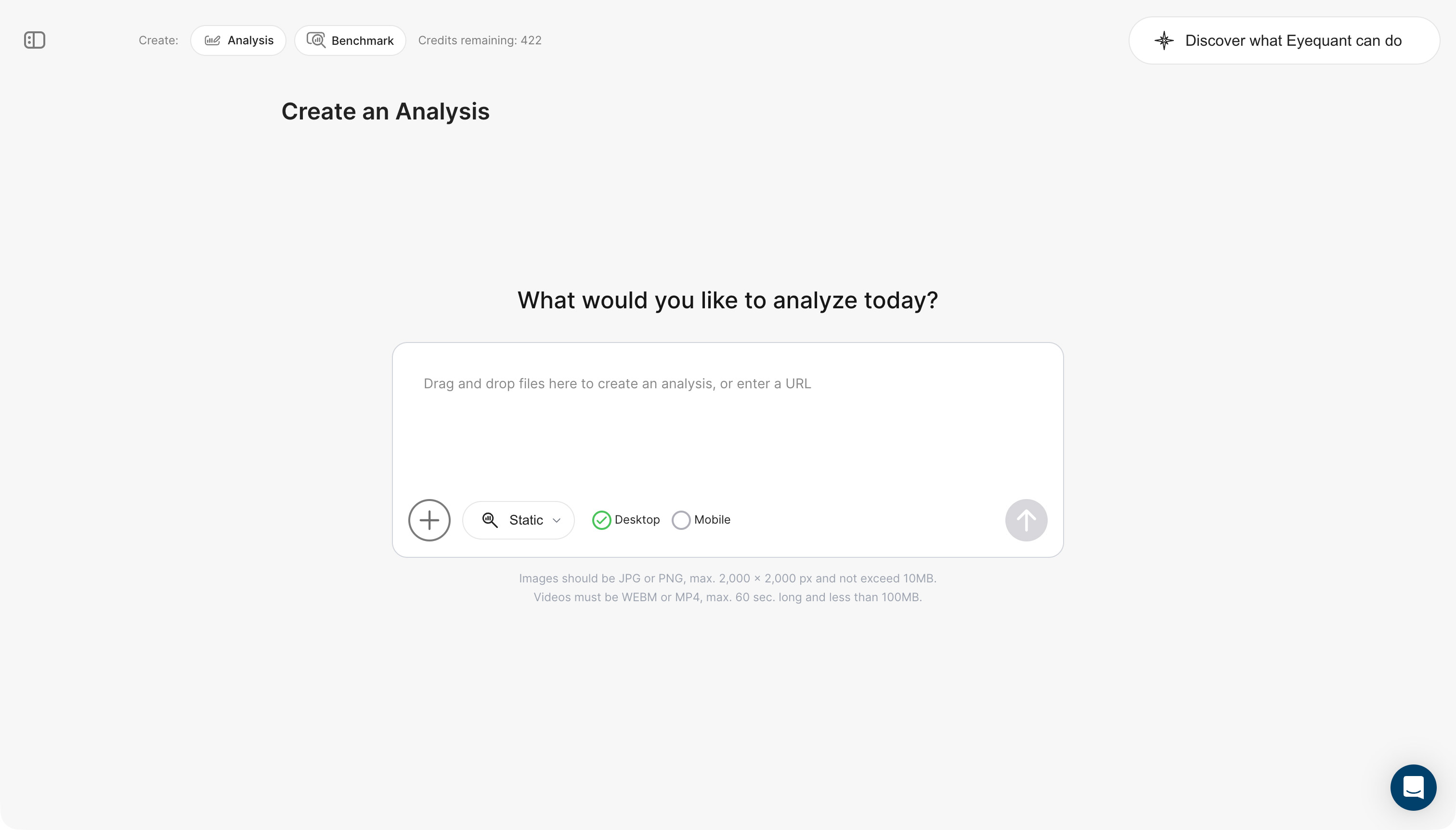 EyeQuant create analysis