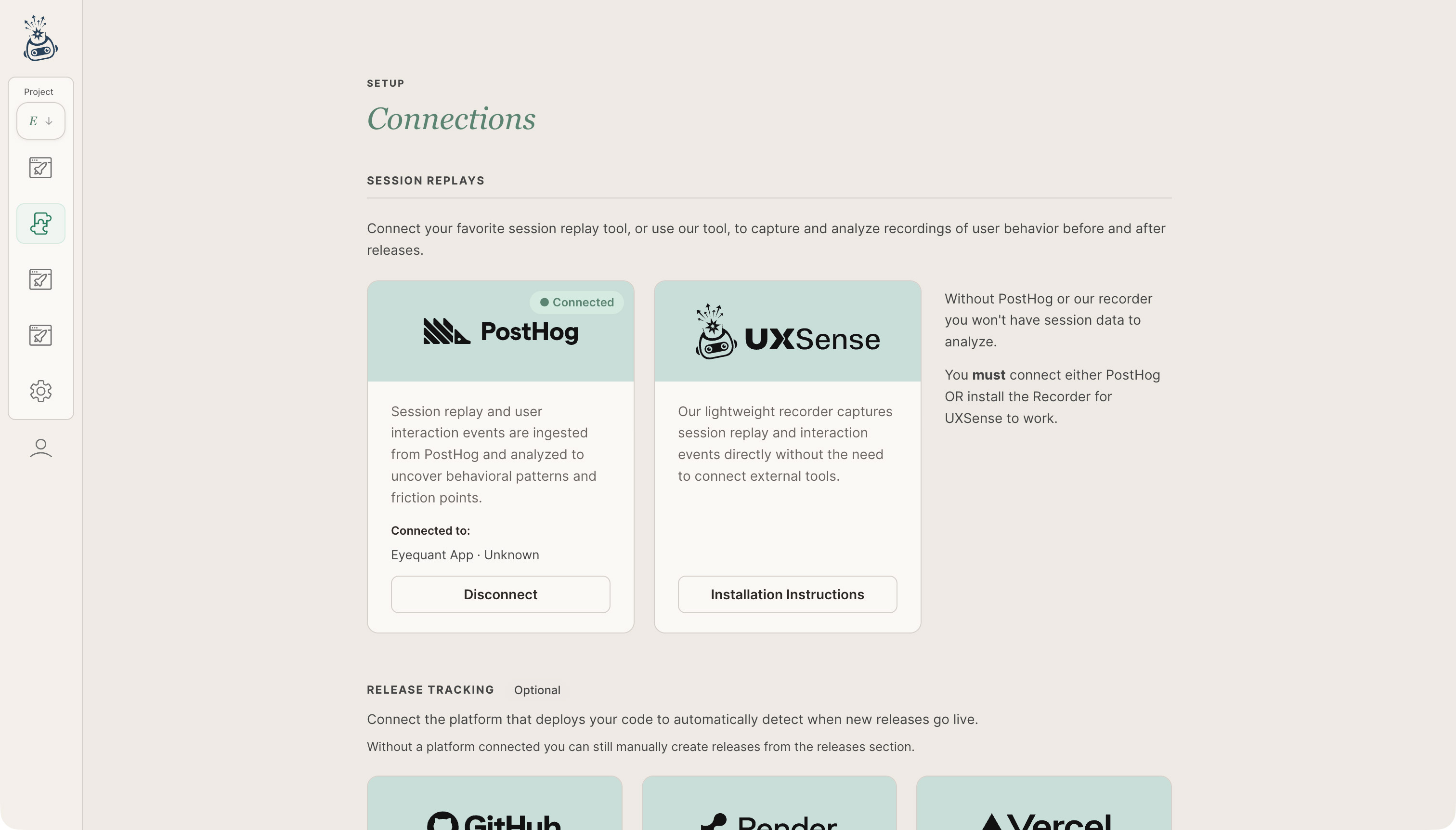 UXSense connections